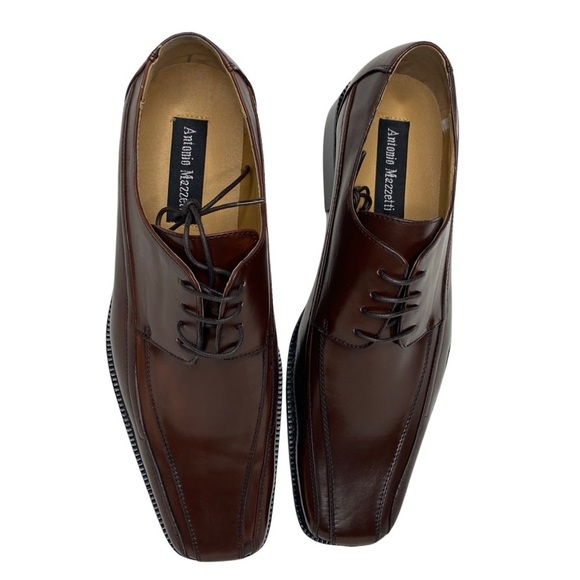Antonio Mazzeti Square Cap Toe Oxfords (Size:13, Color:Brown/Black) - Picture 3 of 6